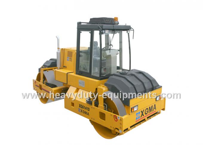 Rolo em tandem vibratório XGMA XG6141D Cummins Engine do equipamento da construção rodoviária